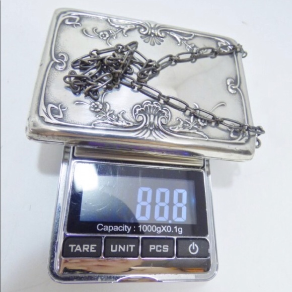 Antique Webster Sterling Silver Wallet on a chain - Picture 7 of 8